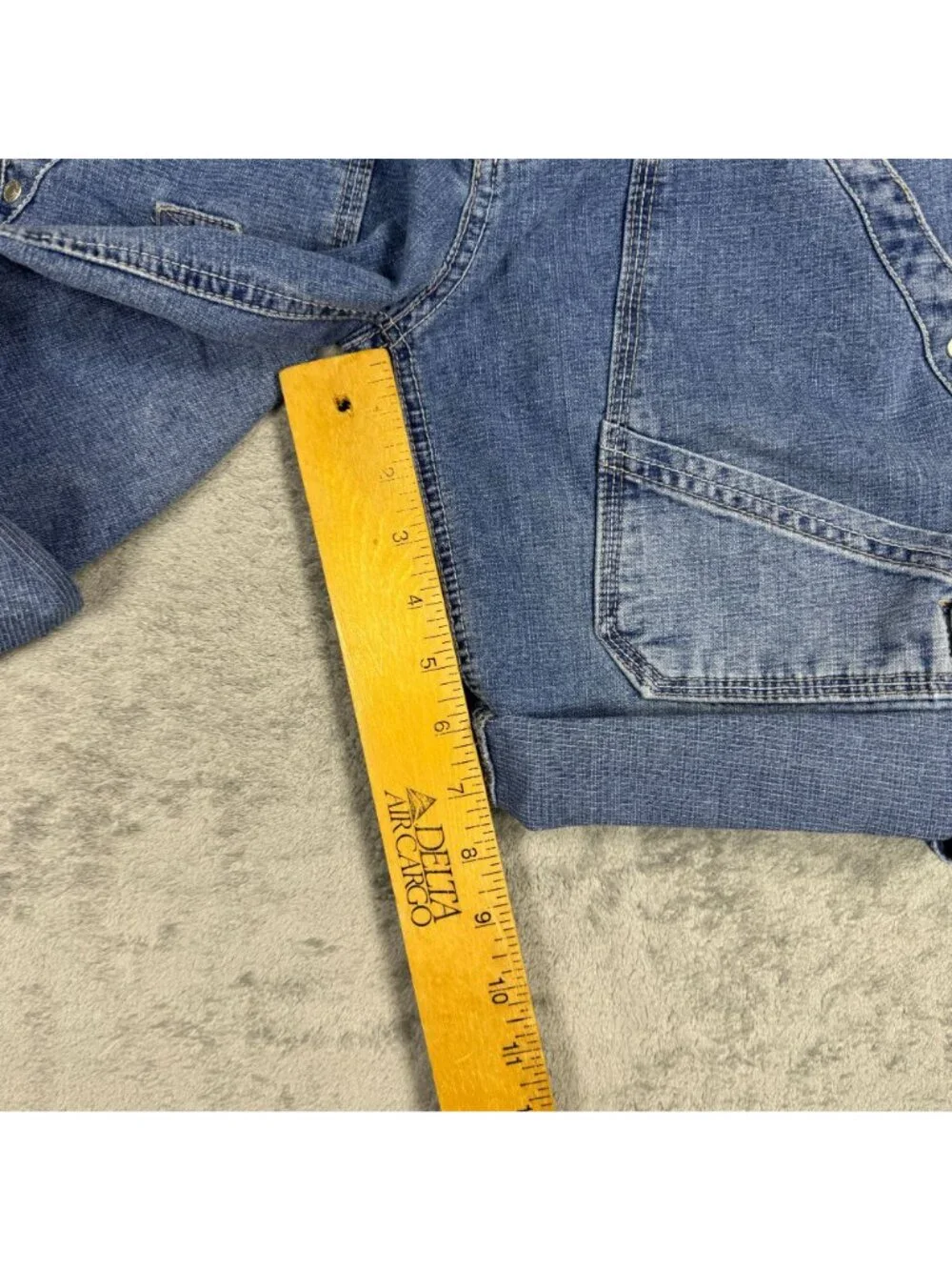 Y2K 2000s Ultra Low Rise Jorts Womens 3 Roll-Up Denim Bermuda Shorts Grunge Blue
